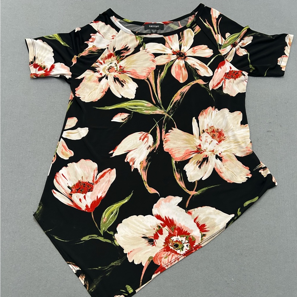 Women’s Karen Kane Floral Asymmetrical Hem Top Large